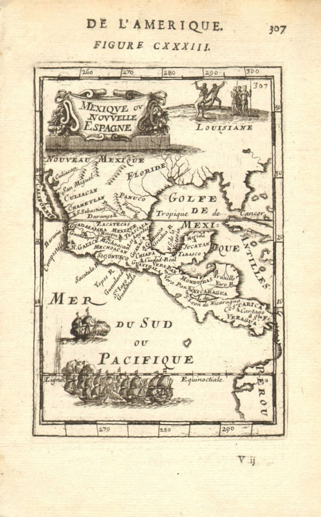 MEXICO/CENTRAL AMERICA California an Island. 'Nouvelle Espagne'. MALLET 1683 map